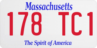 MA license plate 178TC1