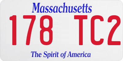 MA license plate 178TC2