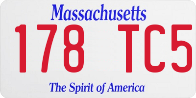 MA license plate 178TC5