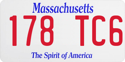 MA license plate 178TC6