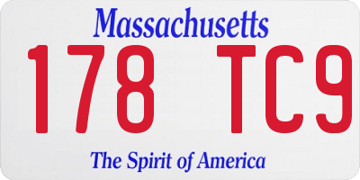 MA license plate 178TC9