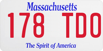 MA license plate 178TD0