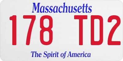 MA license plate 178TD2