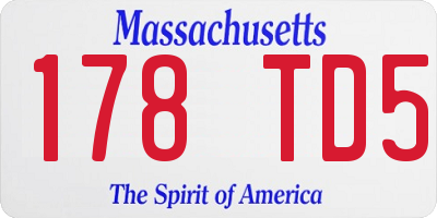 MA license plate 178TD5