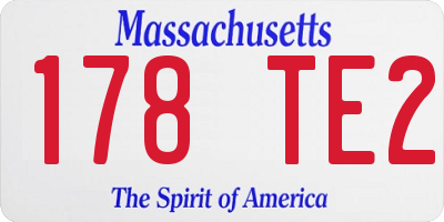 MA license plate 178TE2