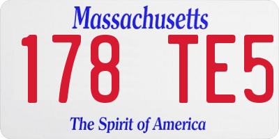 MA license plate 178TE5