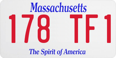 MA license plate 178TF1