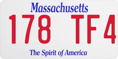 MA license plate 178TF4