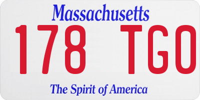 MA license plate 178TG0