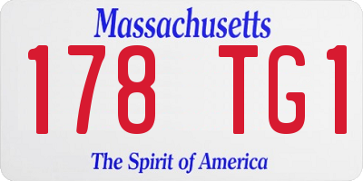 MA license plate 178TG1