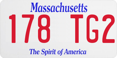 MA license plate 178TG2
