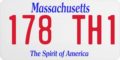 MA license plate 178TH1