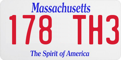 MA license plate 178TH3
