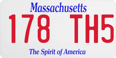 MA license plate 178TH5