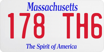 MA license plate 178TH6