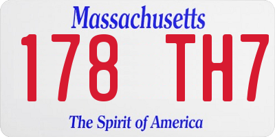 MA license plate 178TH7