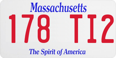 MA license plate 178TI2