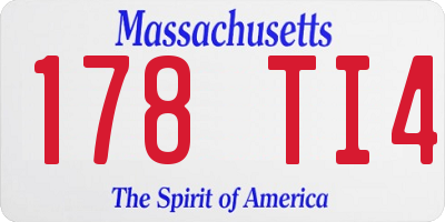 MA license plate 178TI4