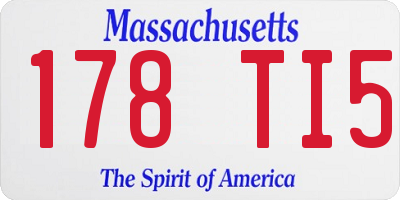 MA license plate 178TI5