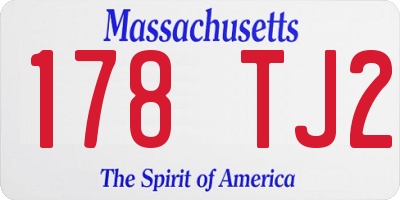 MA license plate 178TJ2