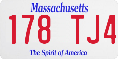 MA license plate 178TJ4