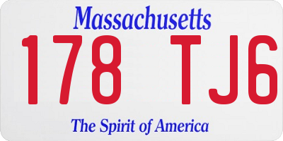 MA license plate 178TJ6