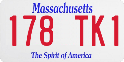 MA license plate 178TK1