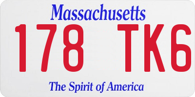 MA license plate 178TK6
