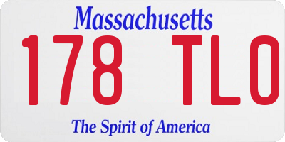 MA license plate 178TL0