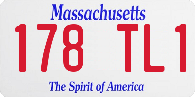 MA license plate 178TL1