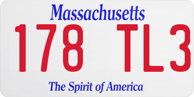 MA license plate 178TL3