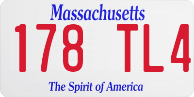 MA license plate 178TL4