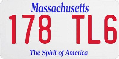 MA license plate 178TL6