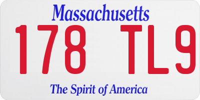 MA license plate 178TL9