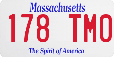 MA license plate 178TM0