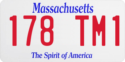 MA license plate 178TM1