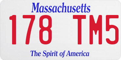 MA license plate 178TM5