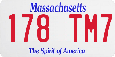 MA license plate 178TM7