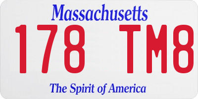 MA license plate 178TM8