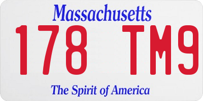 MA license plate 178TM9