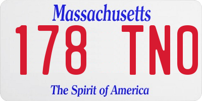 MA license plate 178TN0