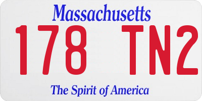 MA license plate 178TN2