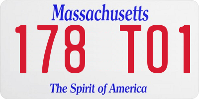 MA license plate 178TO1