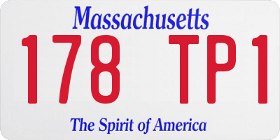 MA license plate 178TP1