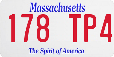 MA license plate 178TP4