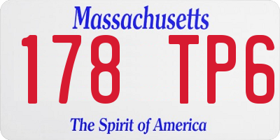 MA license plate 178TP6