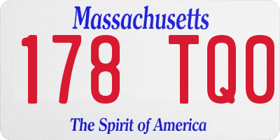 MA license plate 178TQ0
