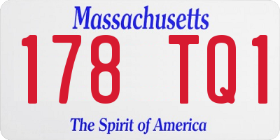 MA license plate 178TQ1