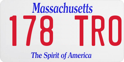 MA license plate 178TR0