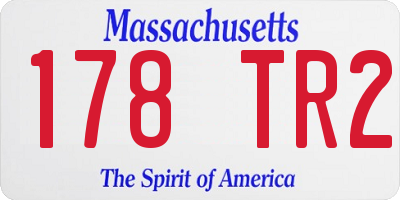 MA license plate 178TR2